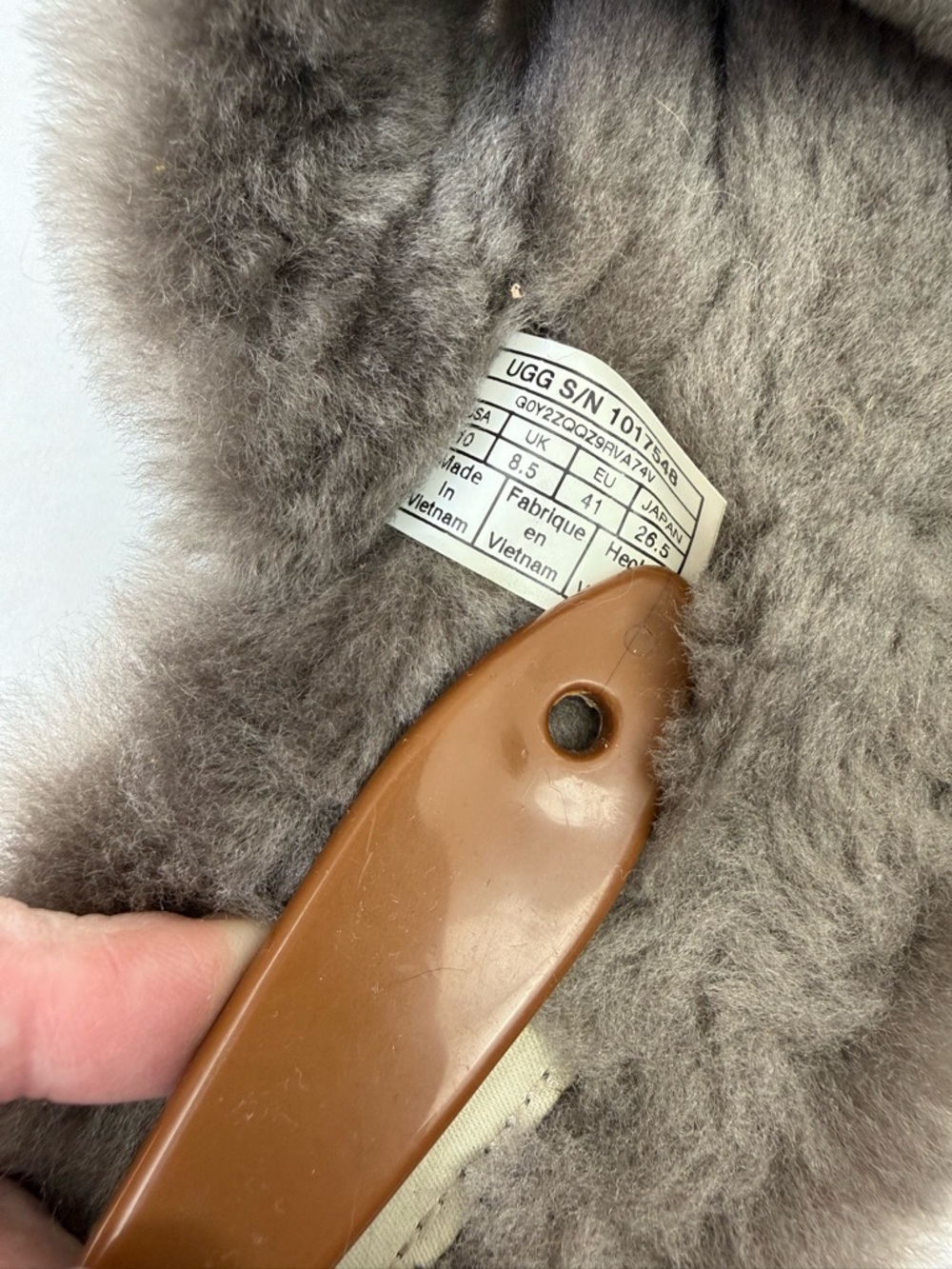 UGG Abela Slippers Criss Cross Sheepskin Fluffy Slate Grey Brown - Picture 11 of 12